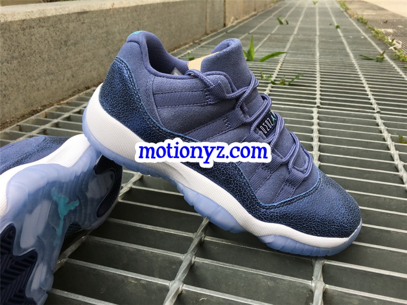 Authentic Air Jordan 11 Low GS Blue Moon